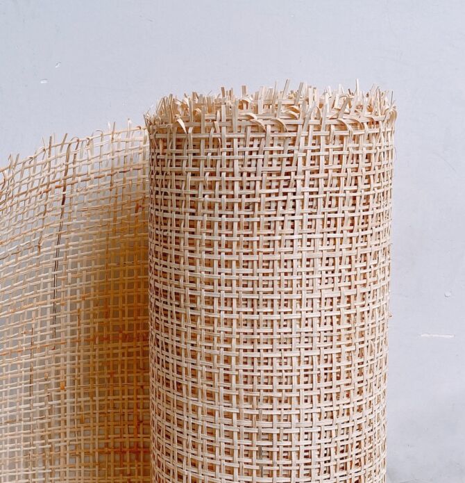 Rattan flet i metermål - Double Square