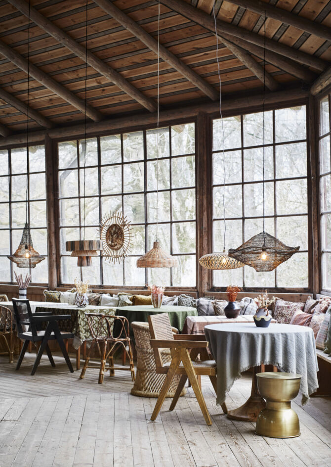 Loftslampe i rattan - Image 2