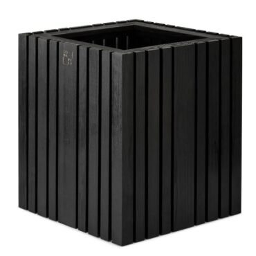 Plantekasse i sort ask - kvadratisk